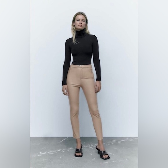 ZARA FAUX LEATHER LEGGINGS SIZE XXL. REF: 8372/293 - Picture 2 of 6